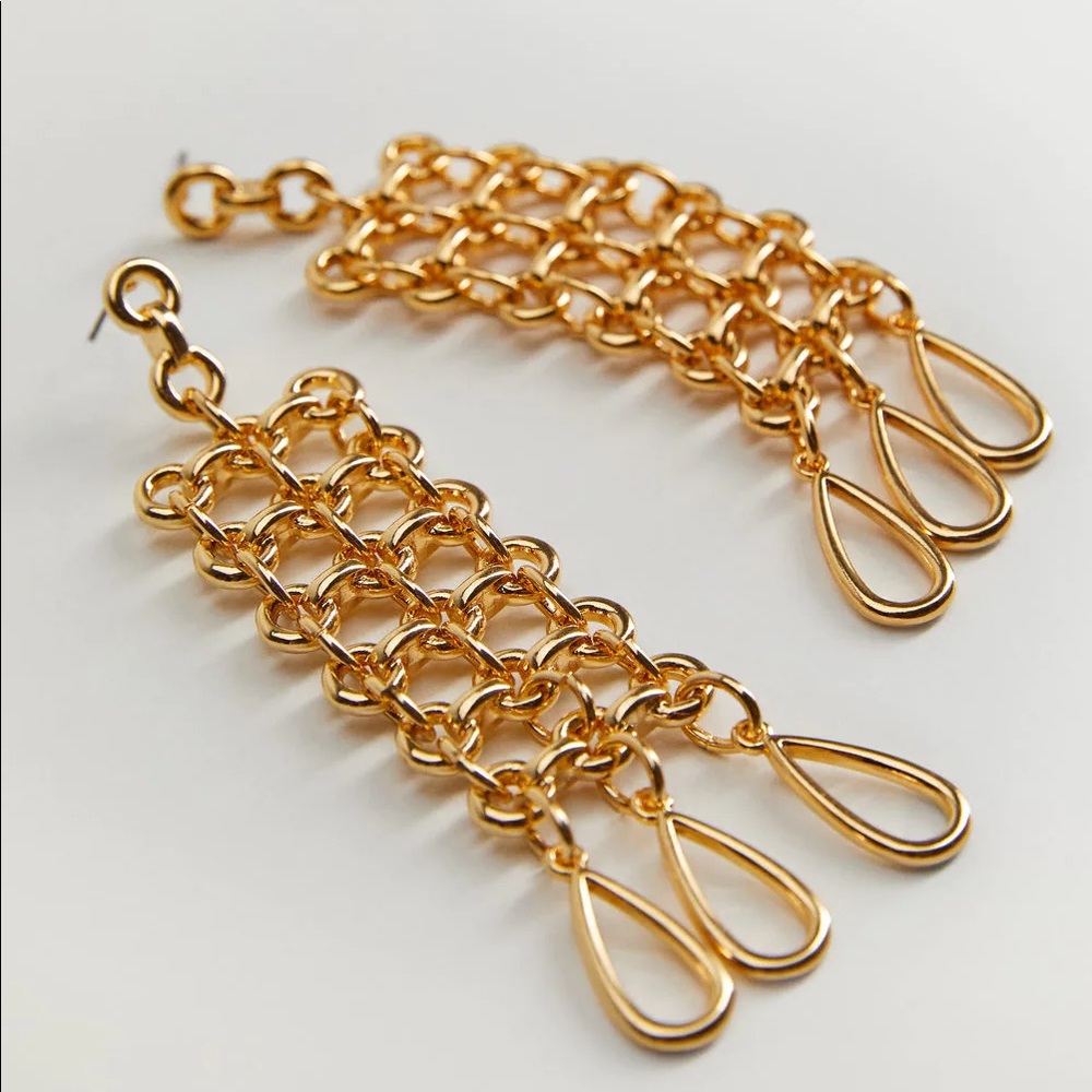 Mango Multiple Chain Earrings - image 2